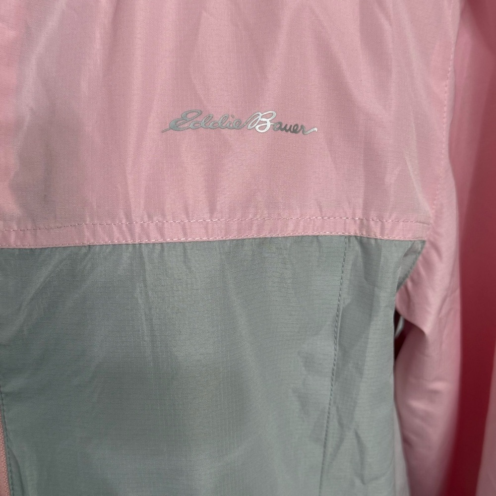 Eddie Bauer Kids-Eddie Bauer Girls's Hooded Lightweight Jacket, Pink/Gray, Sz L - Picture 4 of 7